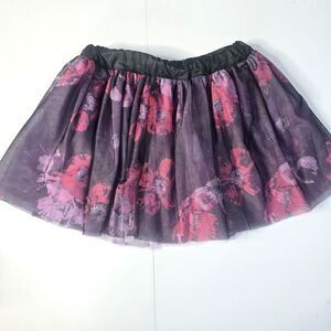 Gymboree Girls‎ Plum Floral Mini Full Tutu Skirt Sz 12 Violet Pink Elastic Waist